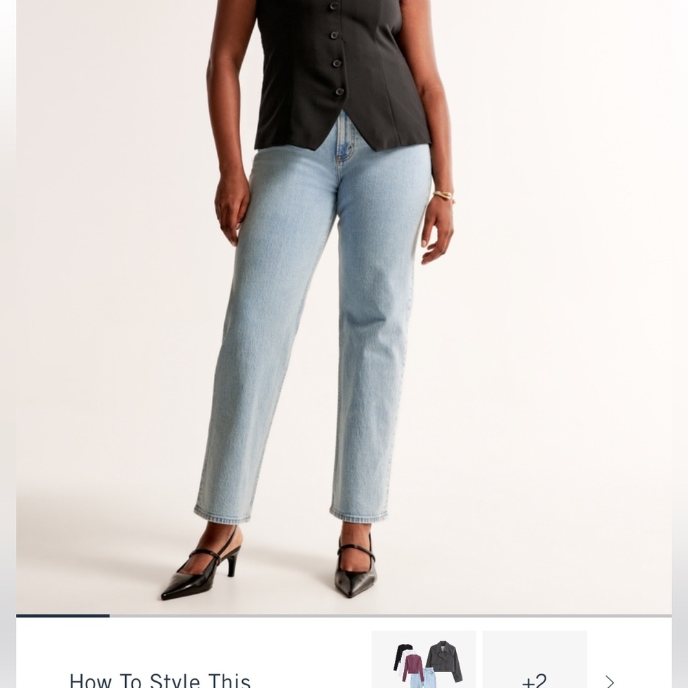 LIGHT WASH. Curve love high rise vintage straight jean